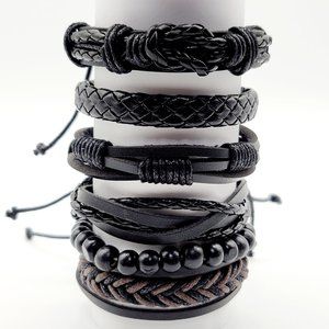 Men's Leather Bracelet 6pcs